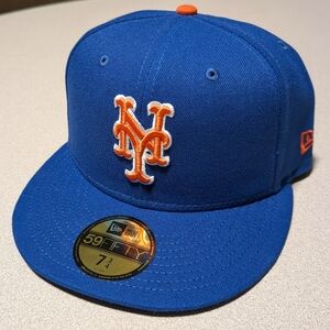 New York Mets MLB New Era 59FIFTY 5950 Fitted Hat Cap Men's Size 7 3/4